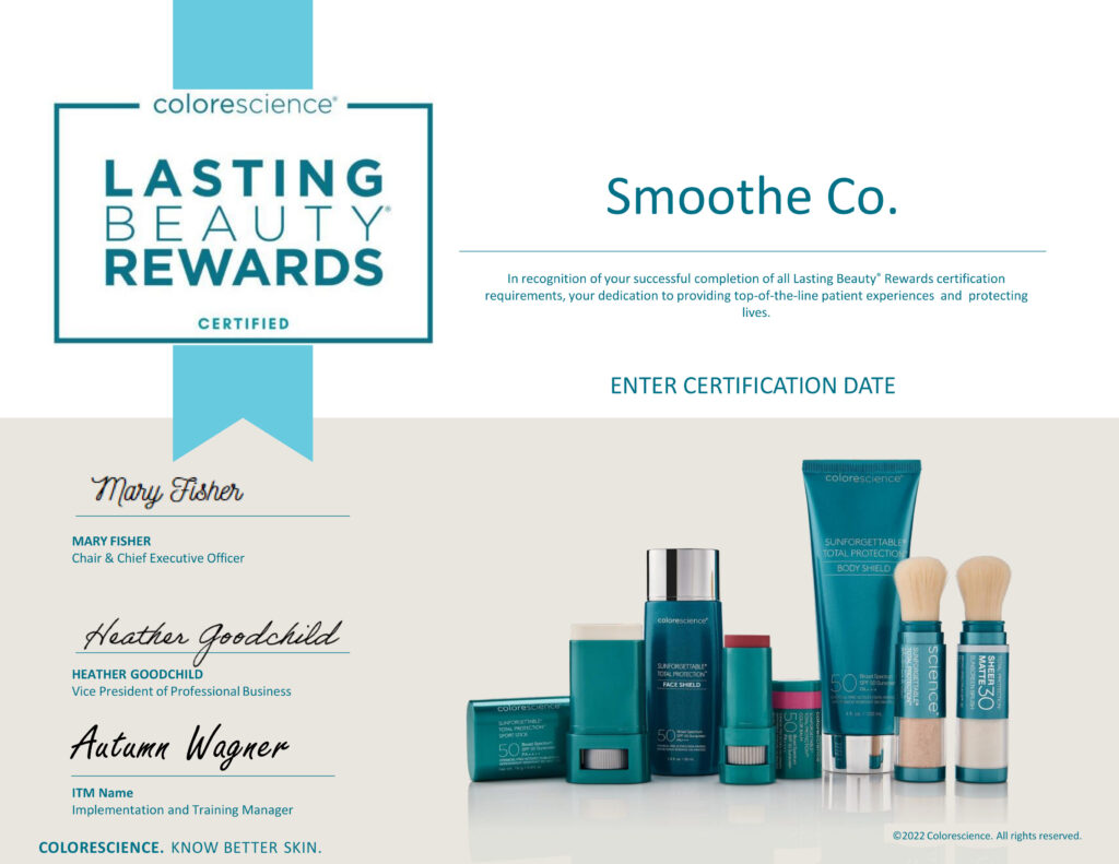 Lasting Beauty Rewards from ColorScience at Smoothe & Co. in Raleigh, North Carolina.