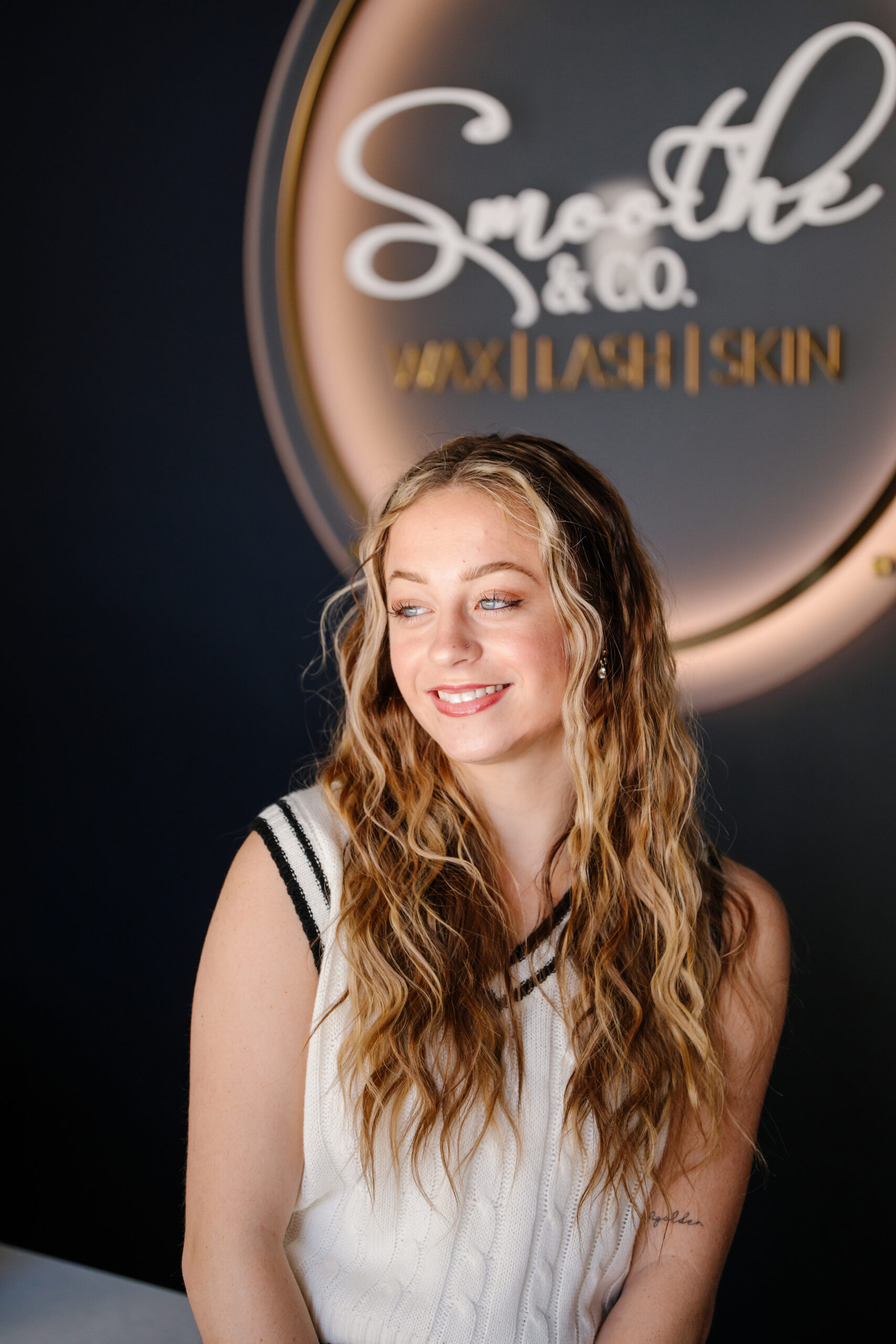 Oceana, Raleigh's esthetician at Smoothe & Co. Trained in relaxing results driven facials, waxing, lashes, teeth whitening, and more.