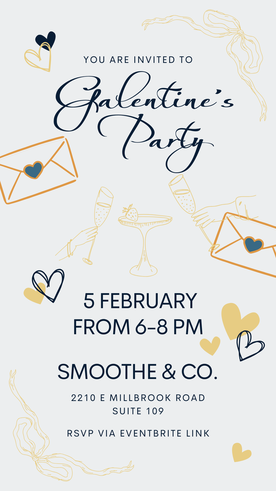 Featured event: Galentine's Soiree at Smoothe & Co. in Raleigh NC.